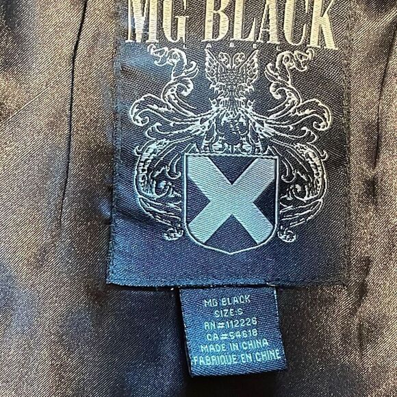 Morphine Generation MG Black lined moto jacket zippers wool & viscose S - Picture 12 of 15